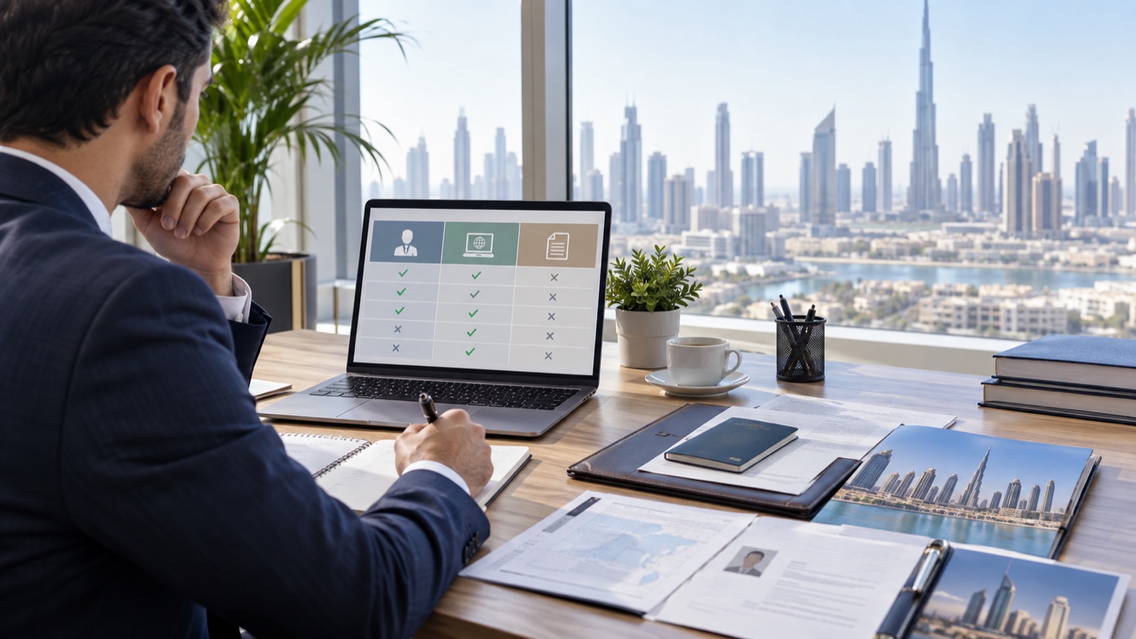 Dubai professional comparing immigration consultant alternatives and official application routes
